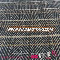 10%Wool 90%Polyester Herringbone Plaid Woolen Fabric for Fall/Winter Garment