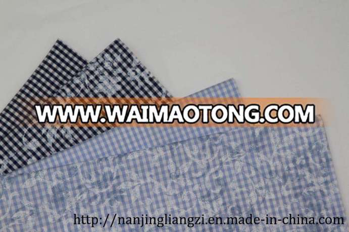 Yarn Dyed Gingham Check +Printing Fabric