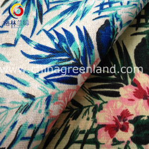 Printed Cotton Linen Flower Fabric for Garment Textile (GLLML127)